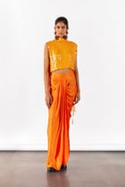 ZINNIA EMBROIDERED TOP WITH DRAPED SKIRT CO-ORD view 1
