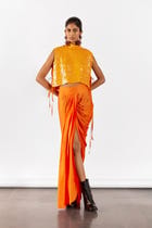 ZINNIA EMBROIDERED TOP WITH DRAPED SKIRT CO-ORD view 2