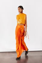 ZINNIA EMBROIDERED TOP WITH DRAPED SKIRT CO-ORD view 3