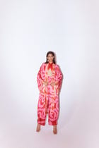 Candy Front Open Kimono With Embroidered Belt view 3