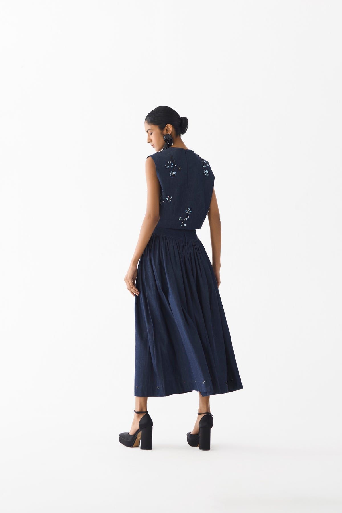 CALLA DENIM CROP TOP & SKIRT - image 3