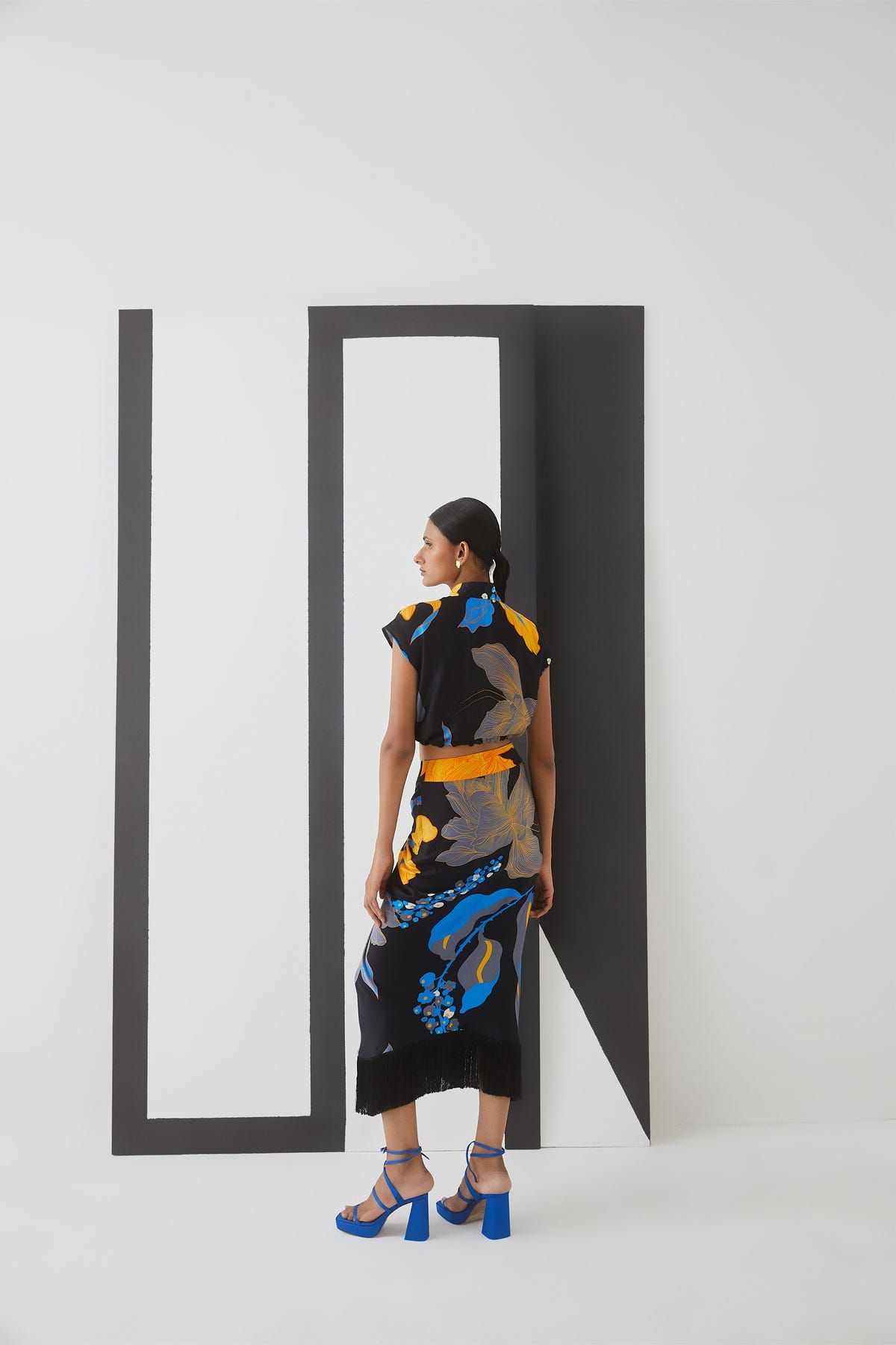 Starry Night Crop Top and Draped Skirt Co-ord - image 3