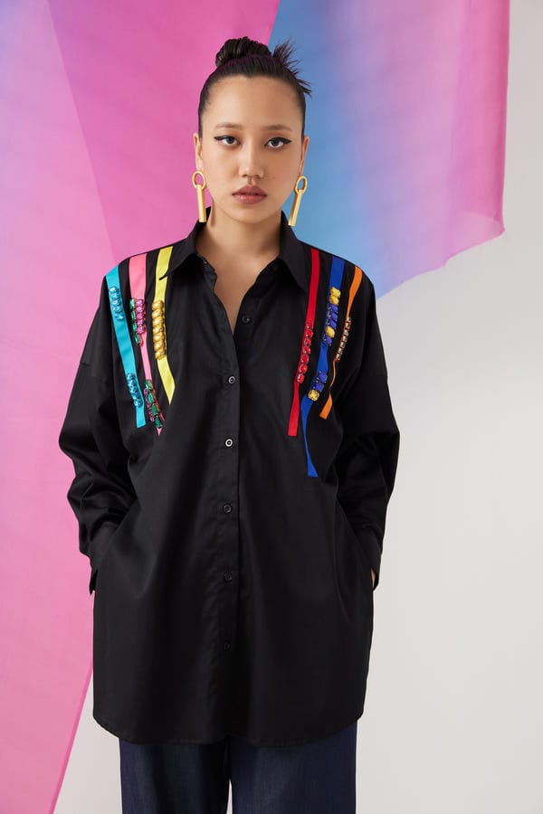 Studio Rigu — Night Sky Embroidered Box Shirt