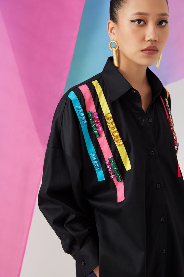 Studio Rigu — Night Sky Embroidered Box Shirt