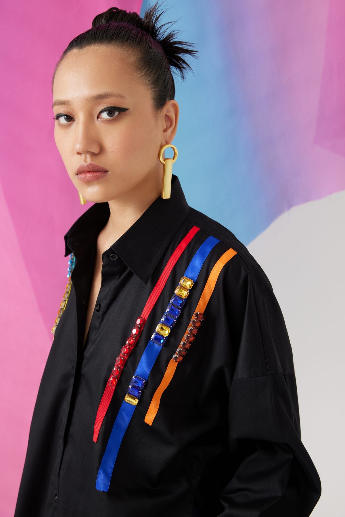 Night Sky Embroidered Box Shirt - image 3
