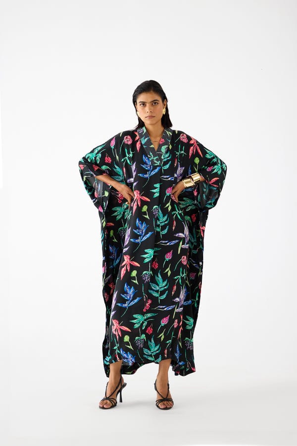 Studio Rigu — BLACK BOTANICA KAFTAN