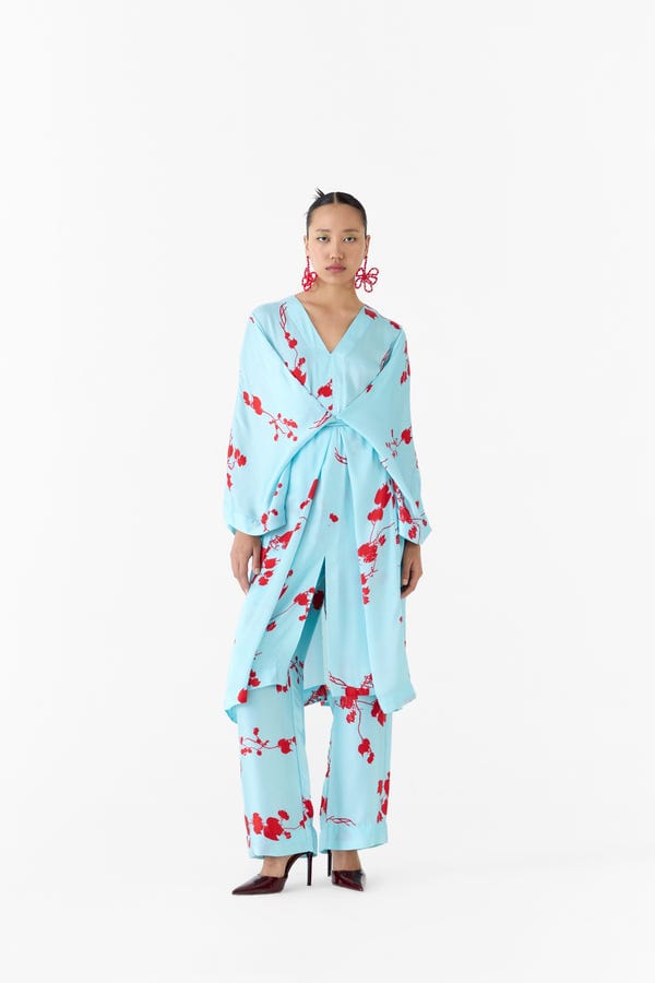 Studio Rigu — Baby Sakura Kimono Dress & Pants Co-ord