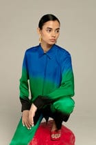 Leheriya  Blue Shirt And Straight Trousers Co-Ord view 4