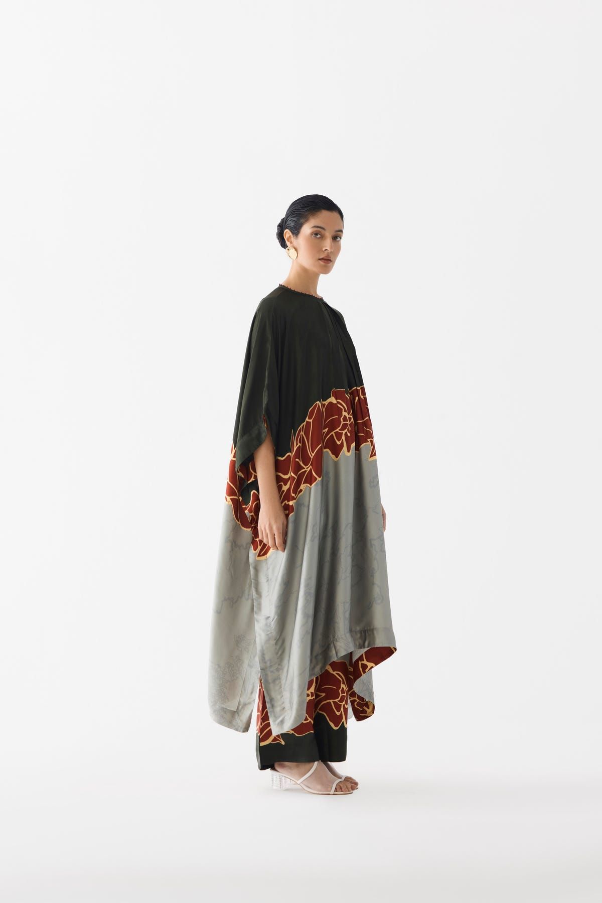 RED ALBA KIMONO KURTA & PANTS - image 2