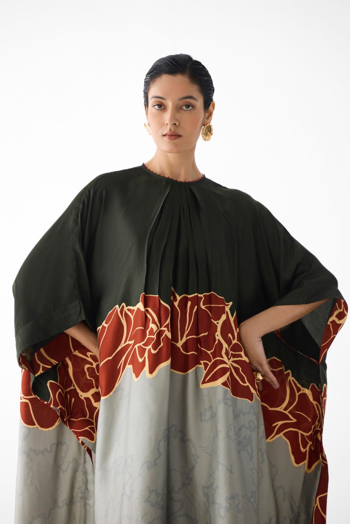 RED ALBA KIMONO KURTA & PANTS - image 4