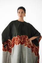 RED ALBA KIMONO KURTA & PANTS view 4