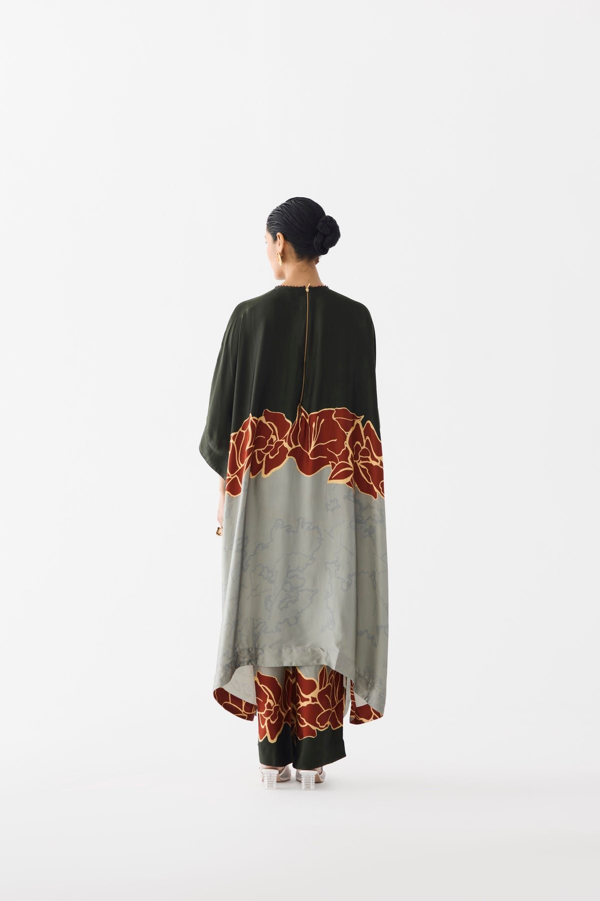 RED ALBA KIMONO KURTA & PANTS - image 7