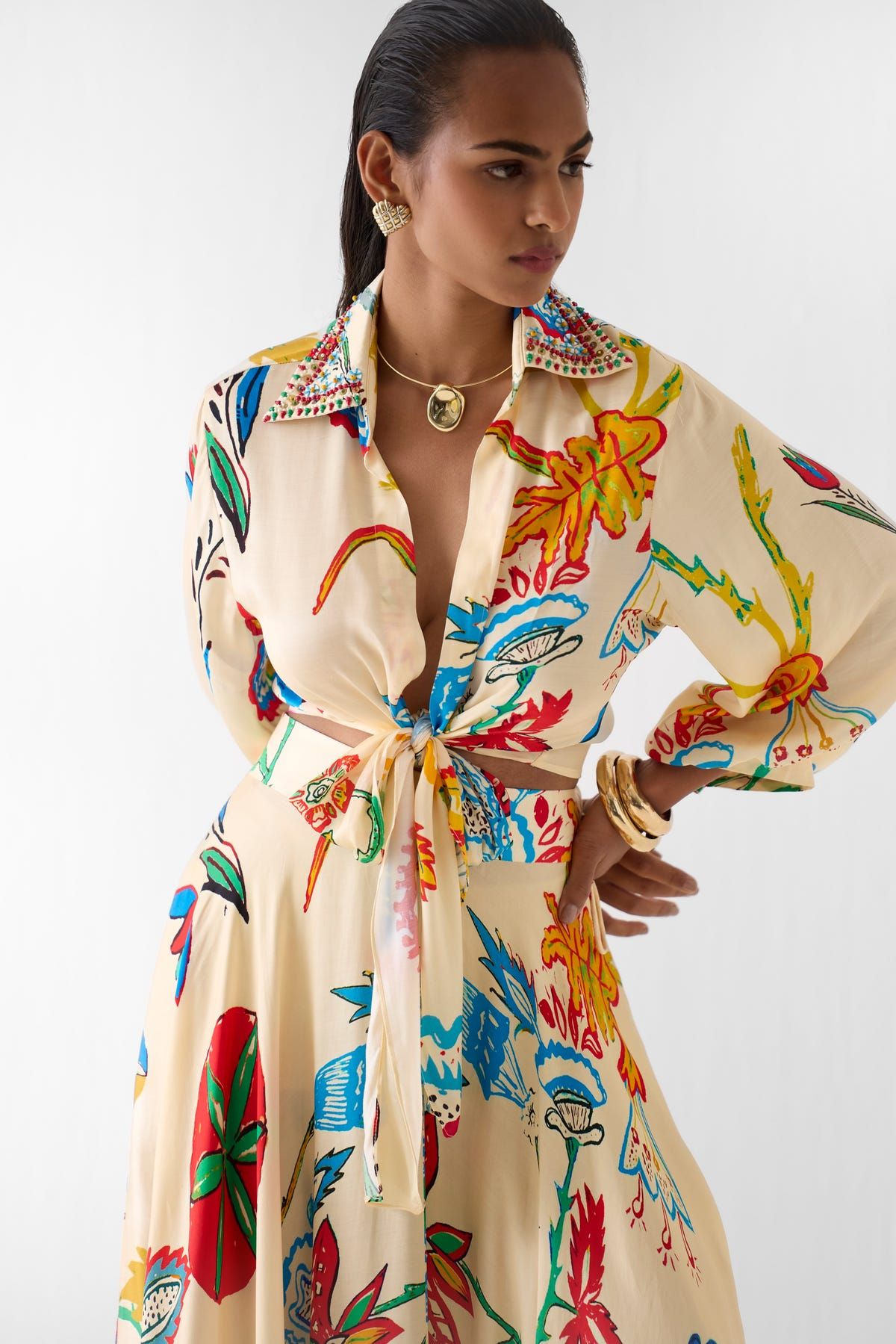 SANGANER CROP TOP & SKIRT - image 2