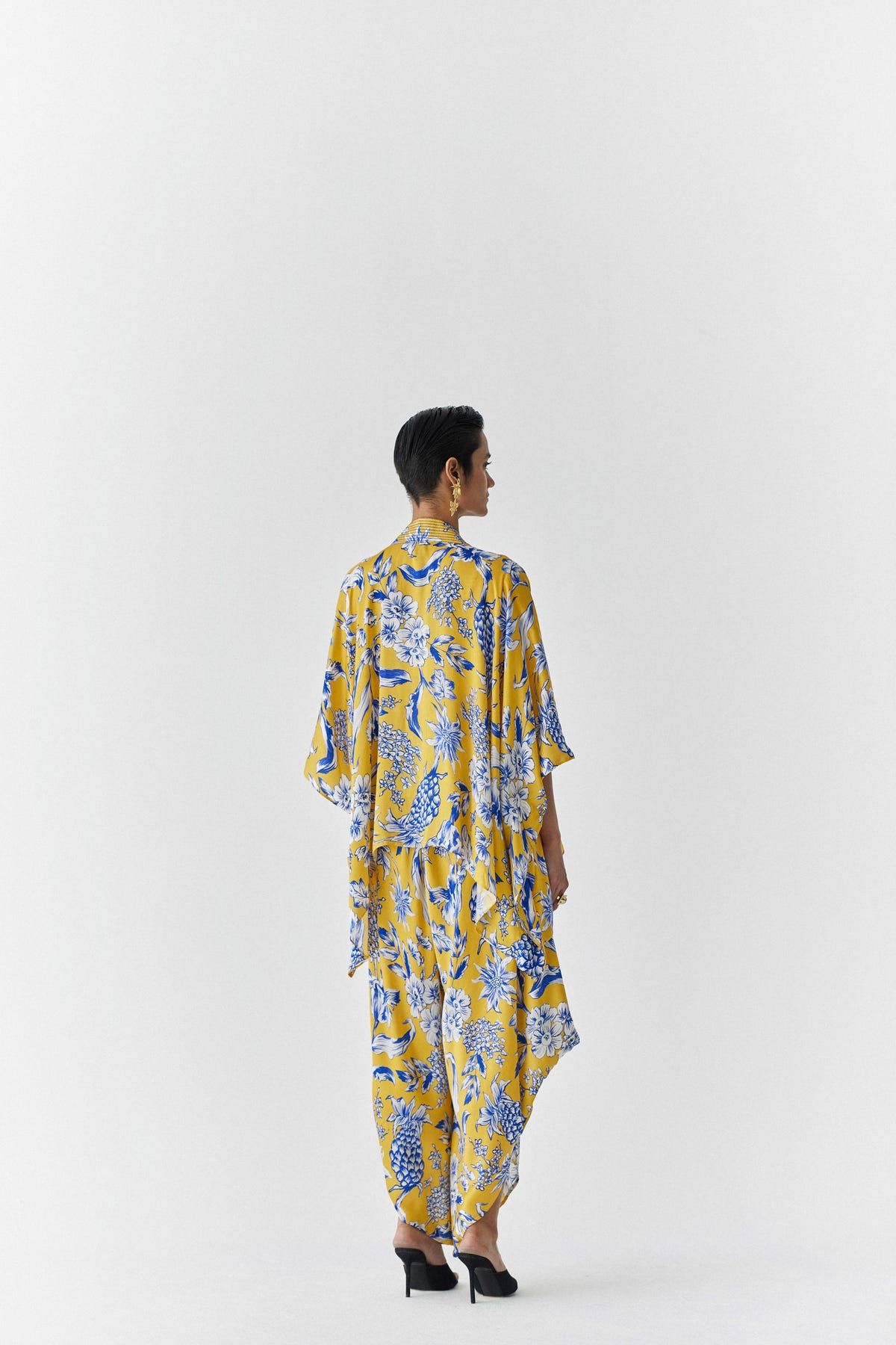 YELLOW PINEAPPLE STRAPPY JUMPSUIT WITH CAPE - image 3