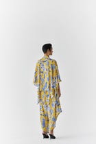 YELLOW PINEAPPLE STRAPPY JUMPSUIT WITH CAPE view 3