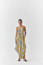 YELLOW PINEAPPLE STRAPPY JUMPSUIT WITH CAPE view 4