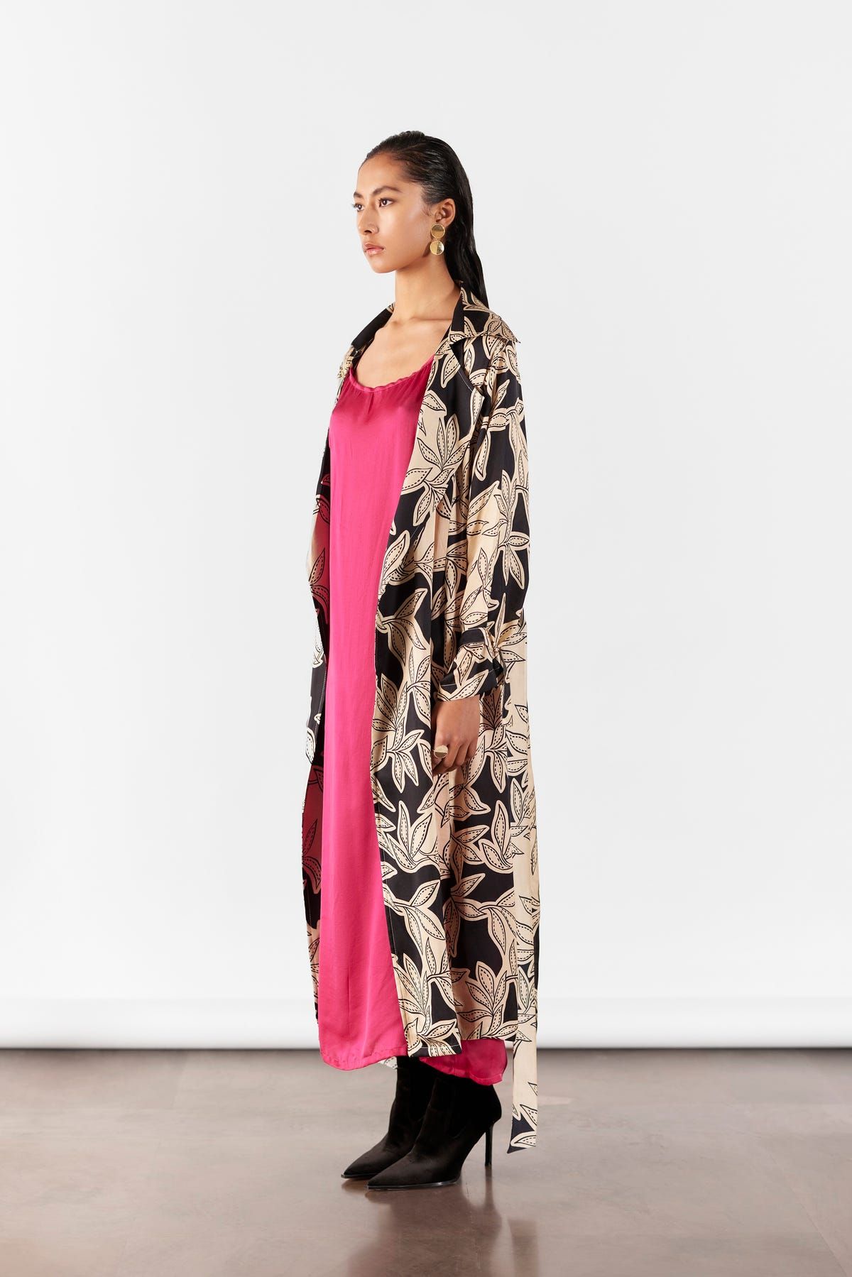 HAZEL TRENCH COAT WITH STRIPED SLIP DRESS - image 1