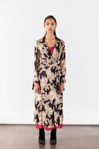 HAZEL TRENCH COAT WITH STRIPED SLIP DRESS view 3