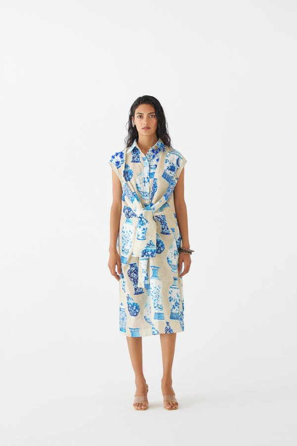 Studio Rigu — PORCELAIN KNOT SHIRT DRESS