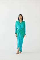 CASPIAN SHIRT DRAPED DRESS view 1