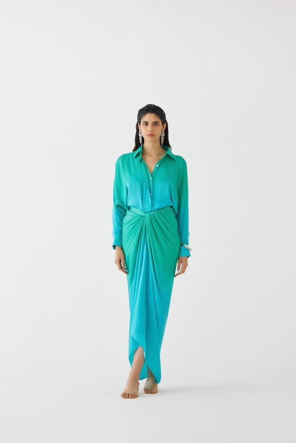 Studio Rigu — CASPIAN SHIRT DRAPED DRESS