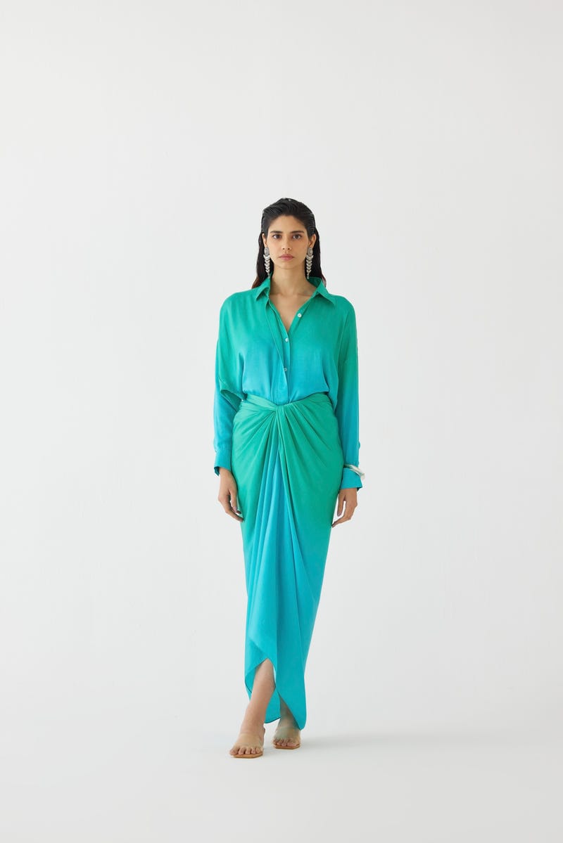 CASPIAN SHIRT DRAPED DRESS