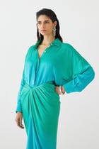 CASPIAN SHIRT DRAPED DRESS view 2