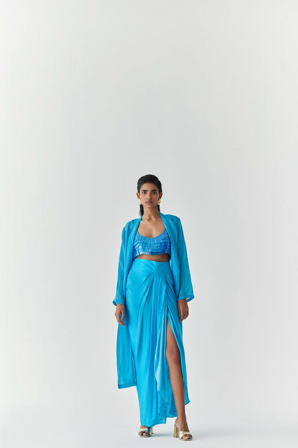 Studio Rigu — MACAW SEQUIN BLOUSE & DRAPE SKIRT