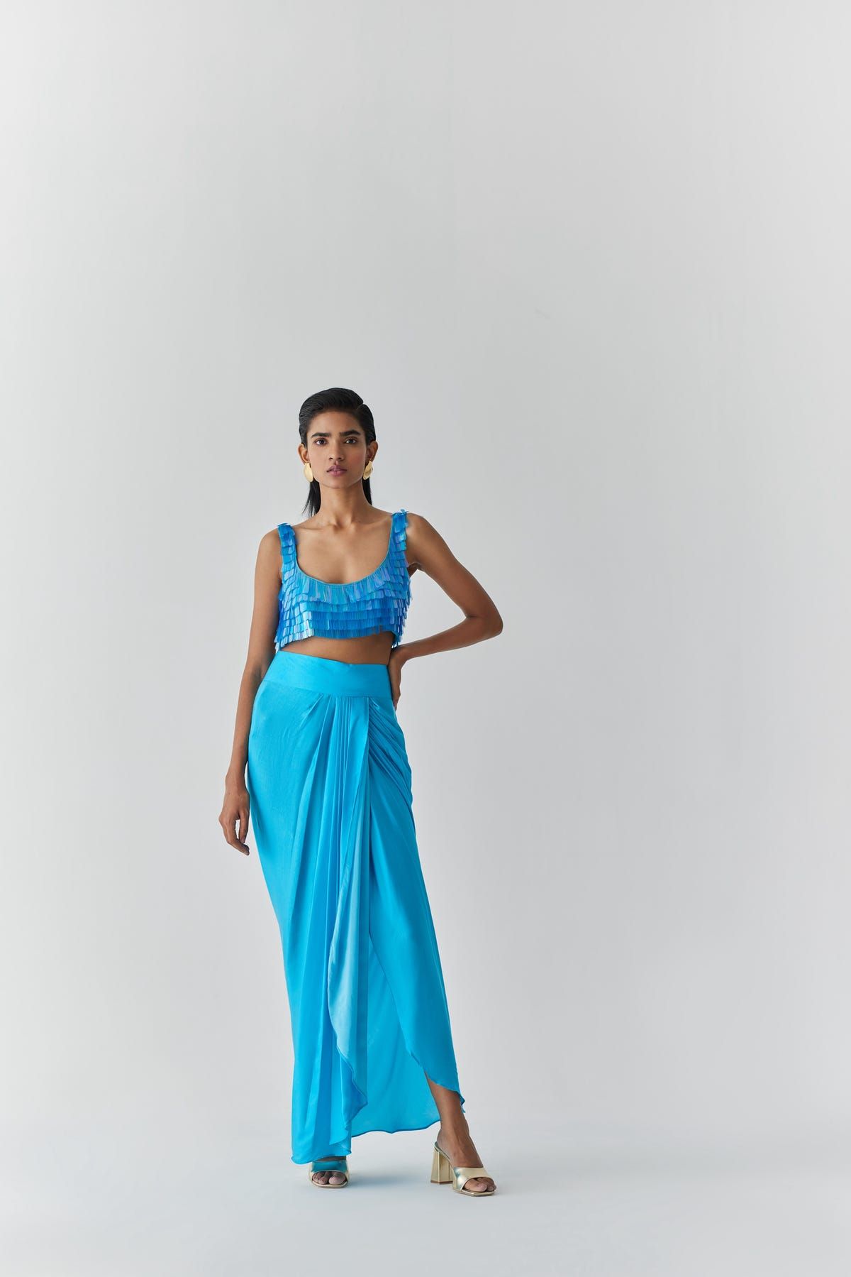 MACAW SEQUIN BLOUSE & DRAPE SKIRT - image 2