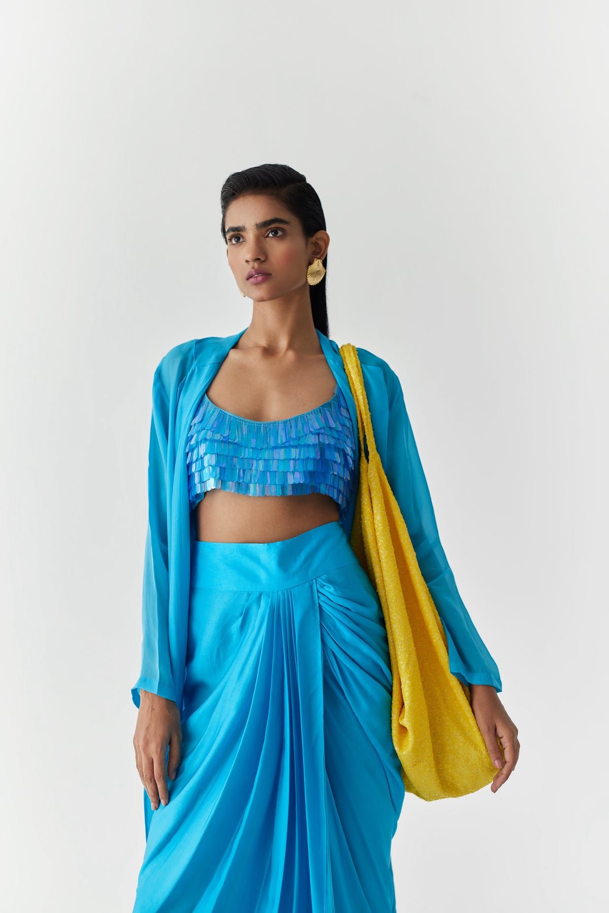MACAW SEQUIN BLOUSE & DRAPE SKIRT - image 3