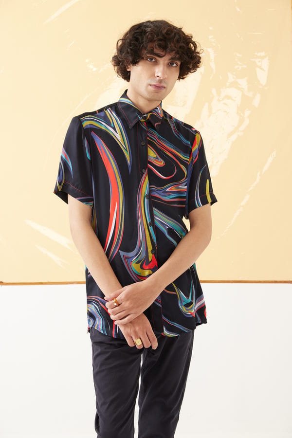 Studio Rigu — Galaxy Half Sleeve Men's Shirt