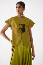 BLACK TIGER LILY WAIST COAT & DHOTI PANTS view 2