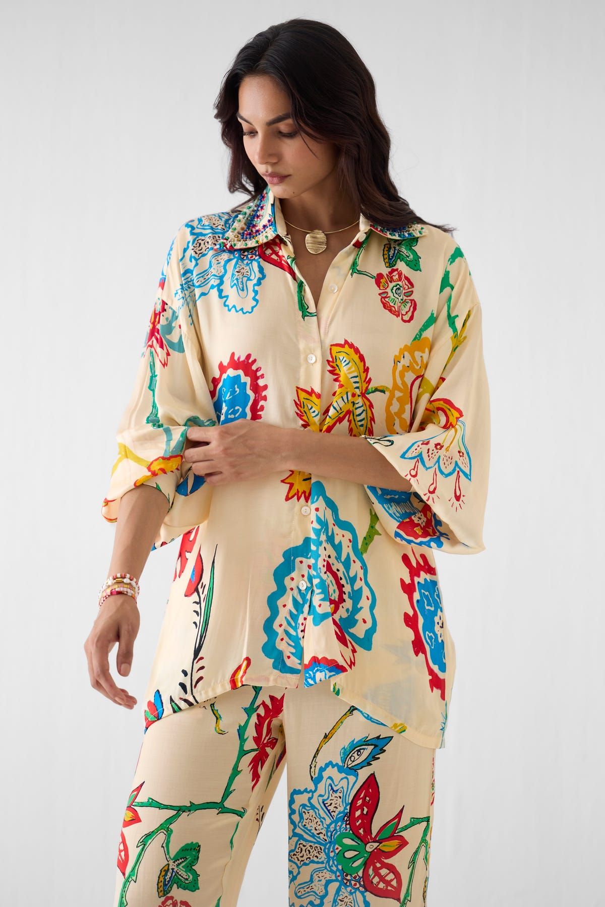 SANGANER SHIRT AND TROUSERS CO-ORD - image 2