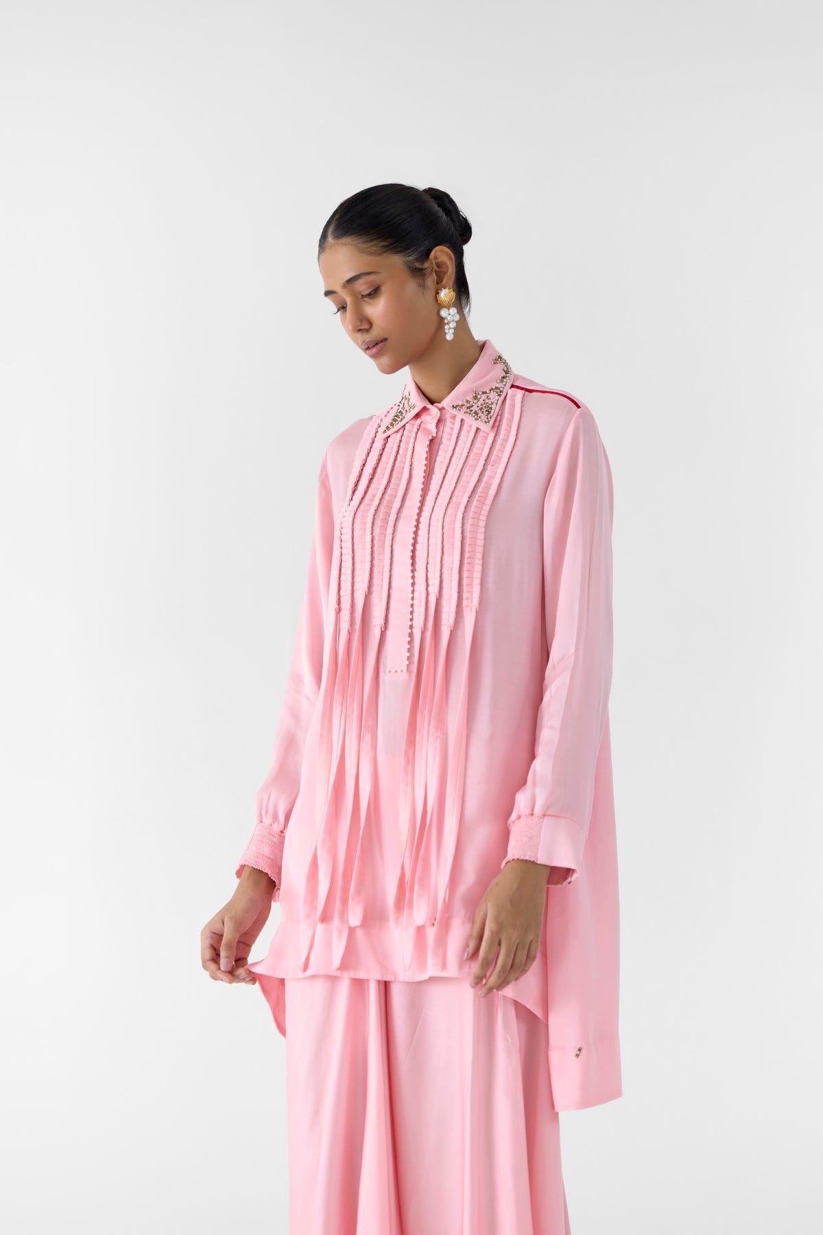 MOONSTONE ASYMMETRIC SHIRT AND KNOT SKIRT - image 2