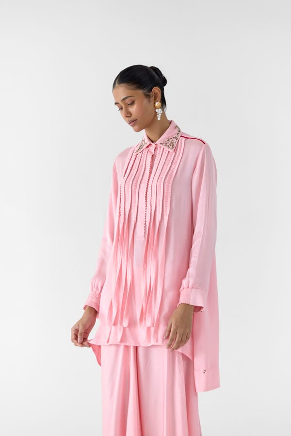 Studio Rigu — MOONSTONE ASYMMETRIC SHIRT AND KNOT SKIRT