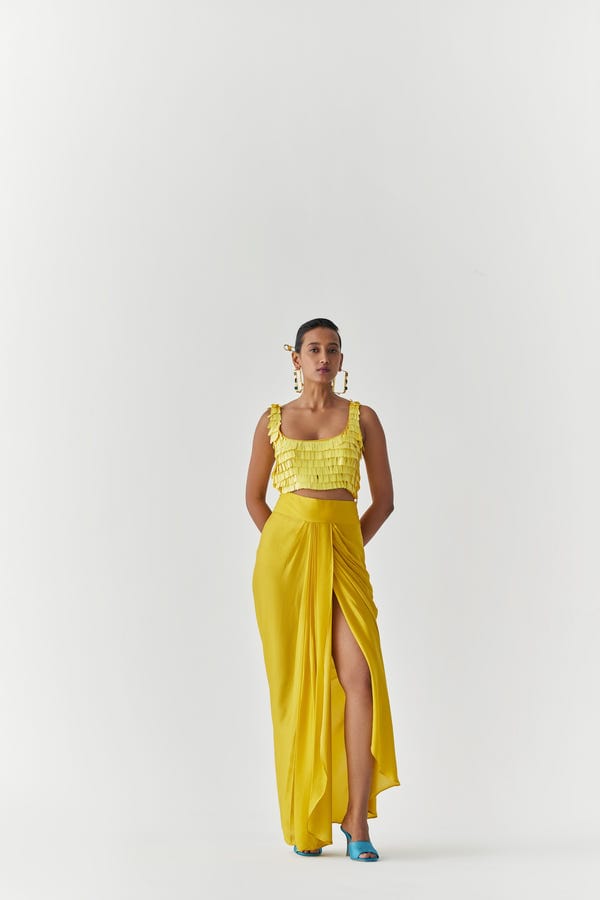 Studio Rigu — CANARY SEQUIN BLOUSE & DRAPE SKIRT