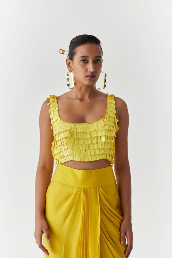 Studio Rigu — CANARY SEQUIN BLOUSE & DRAPE SKIRT