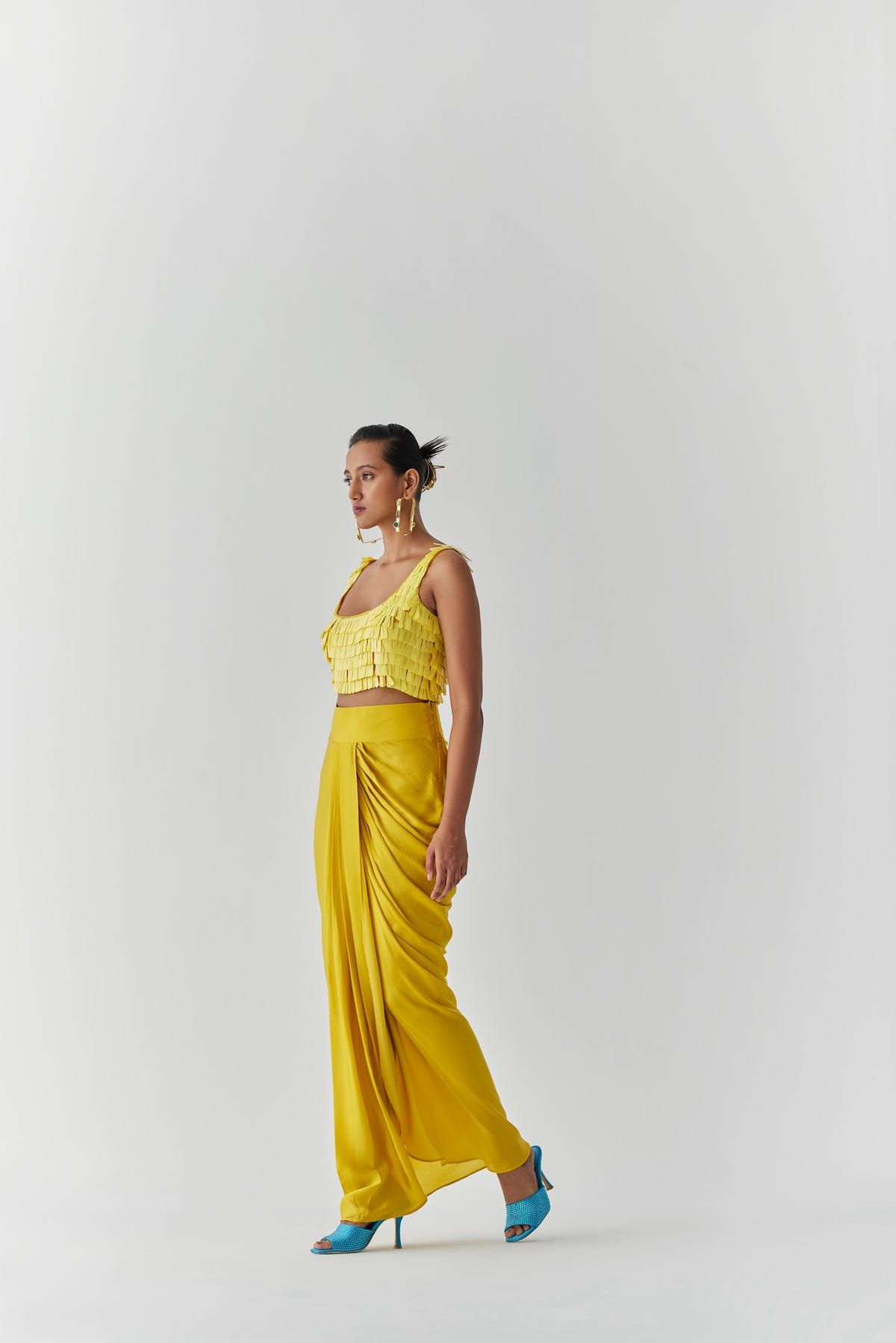 CANARY SEQUIN BLOUSE & DRAPE SKIRT - image 3