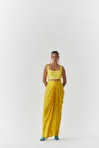 CANARY SEQUIN BLOUSE & DRAPE SKIRT view 4