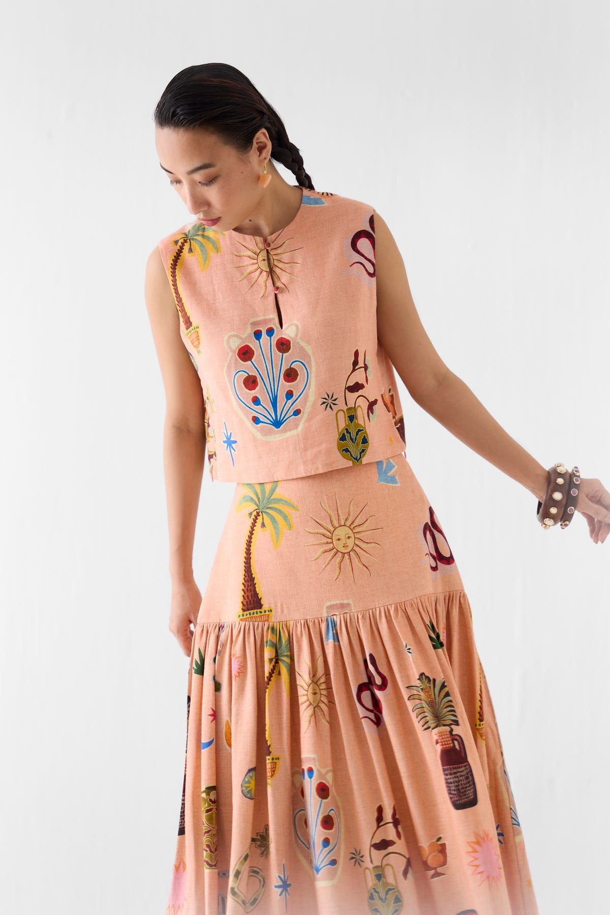 POTTERY CROP TOP & GATHERED SKIRT - image 2