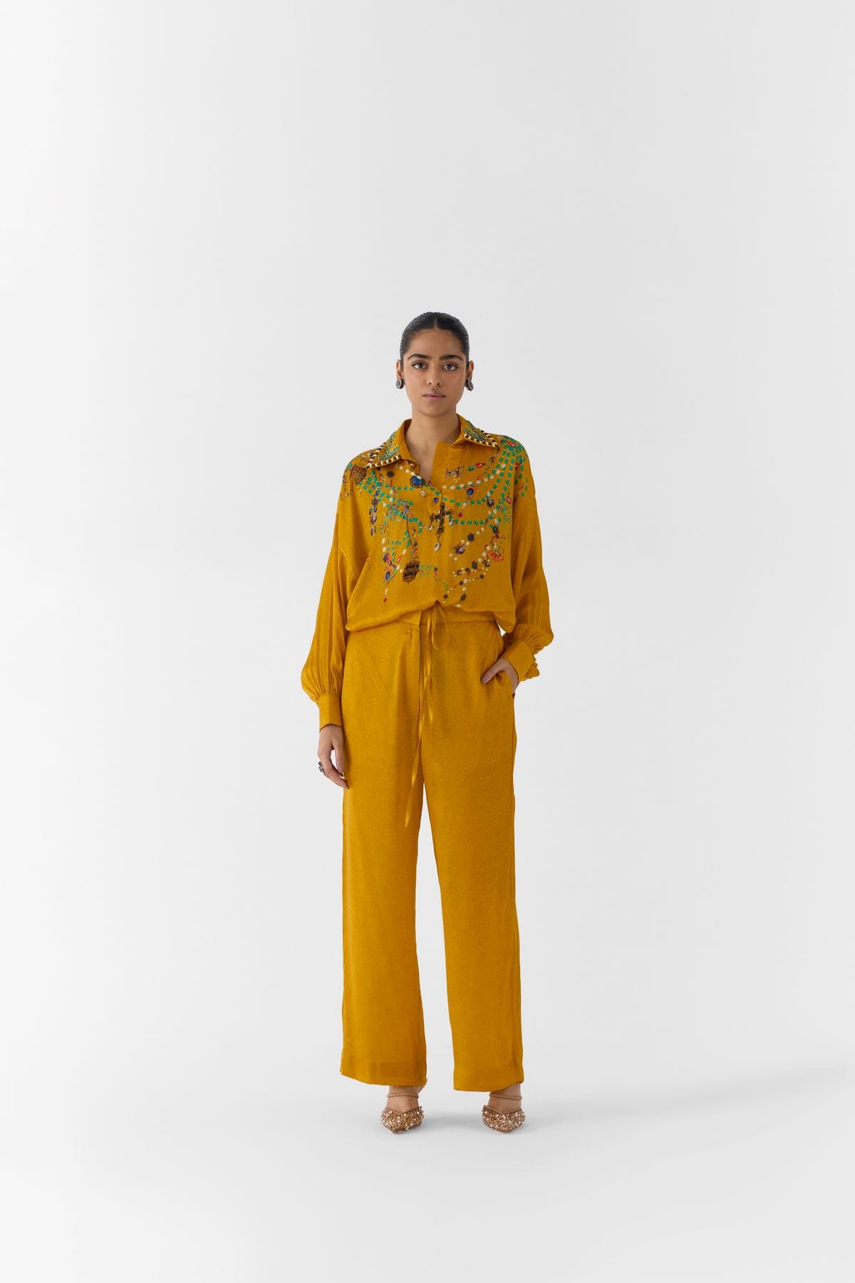 MUSTARD MAHARANI SHIRT & PANTS - image 1