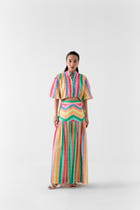 LEHER DRAWSTRING CROP SHIRT & GATHERED SKIRT view 1