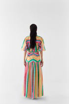 LEHER DRAWSTRING CROP SHIRT & GATHERED SKIRT view 3
