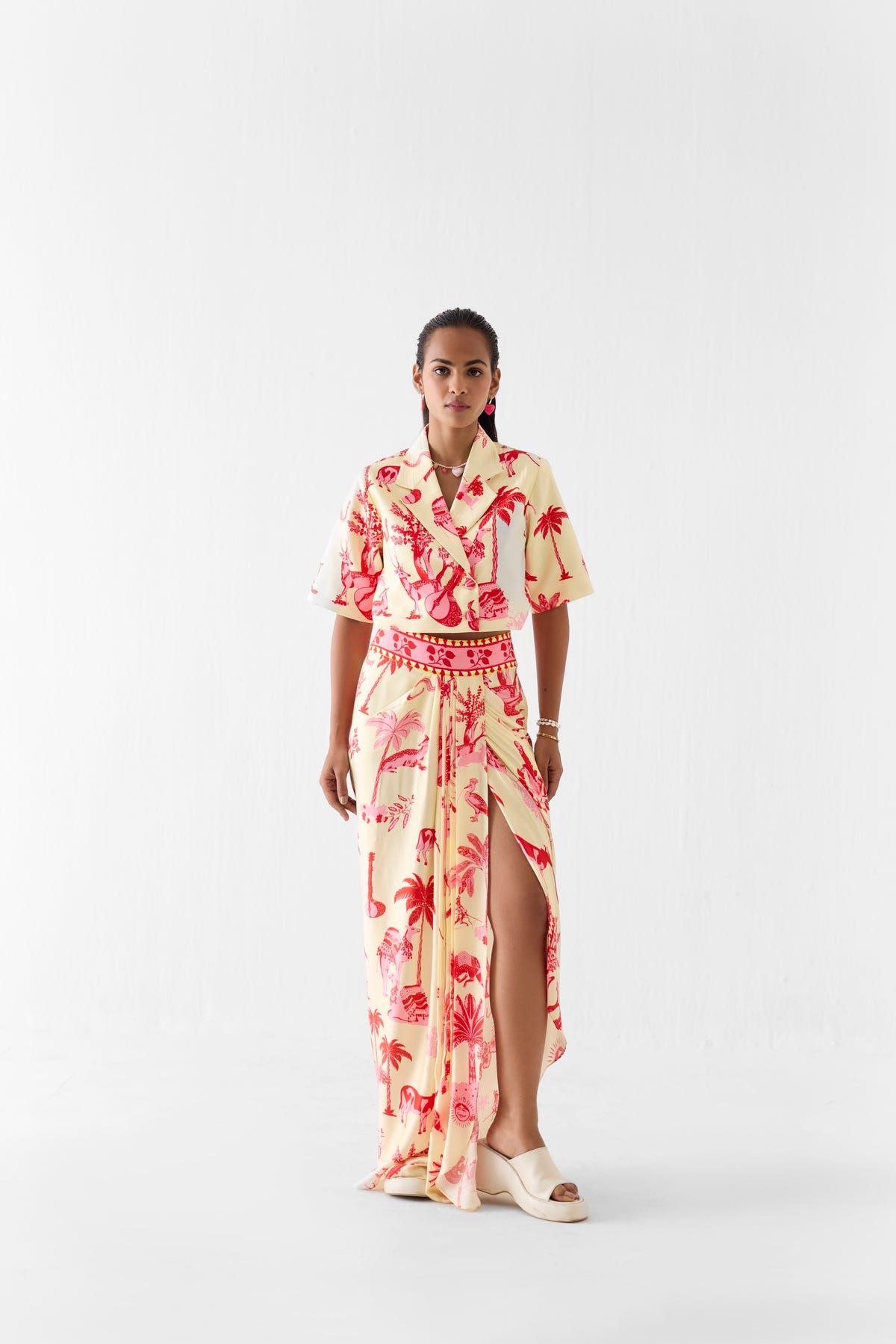 SAWAI CROP BLAZER AND SKIRT CO-ORD - image 1