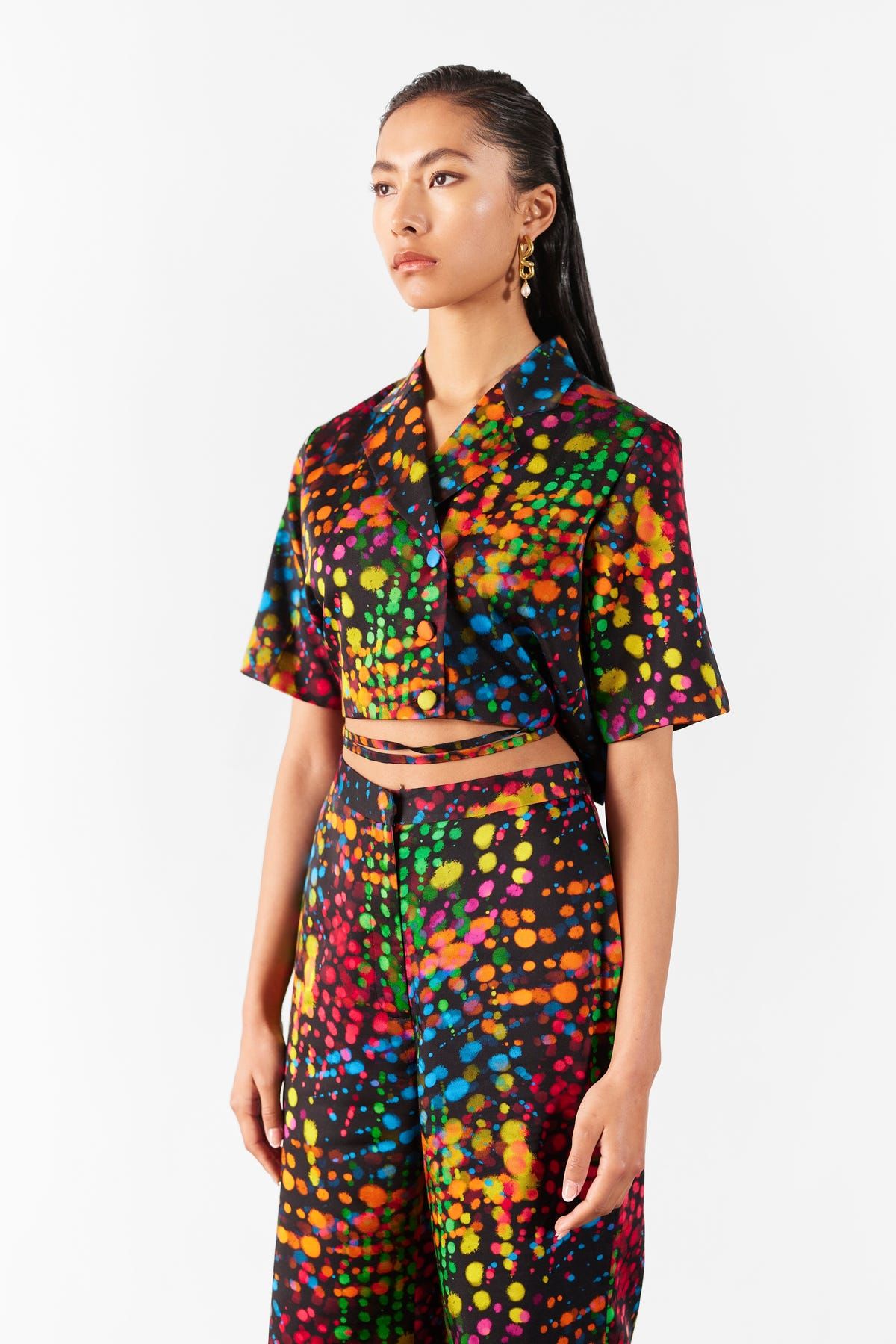 WILDFLOWER PRINT CROP BLAZER AND PANTS CO-ORD - image 2