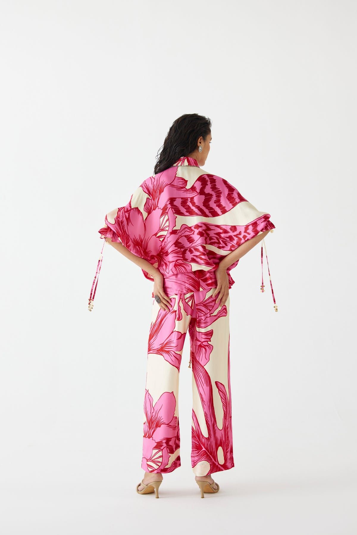 PINK APHRODITE DRAWSTRING SHIRT & TROUSER CO-ORD - image 4