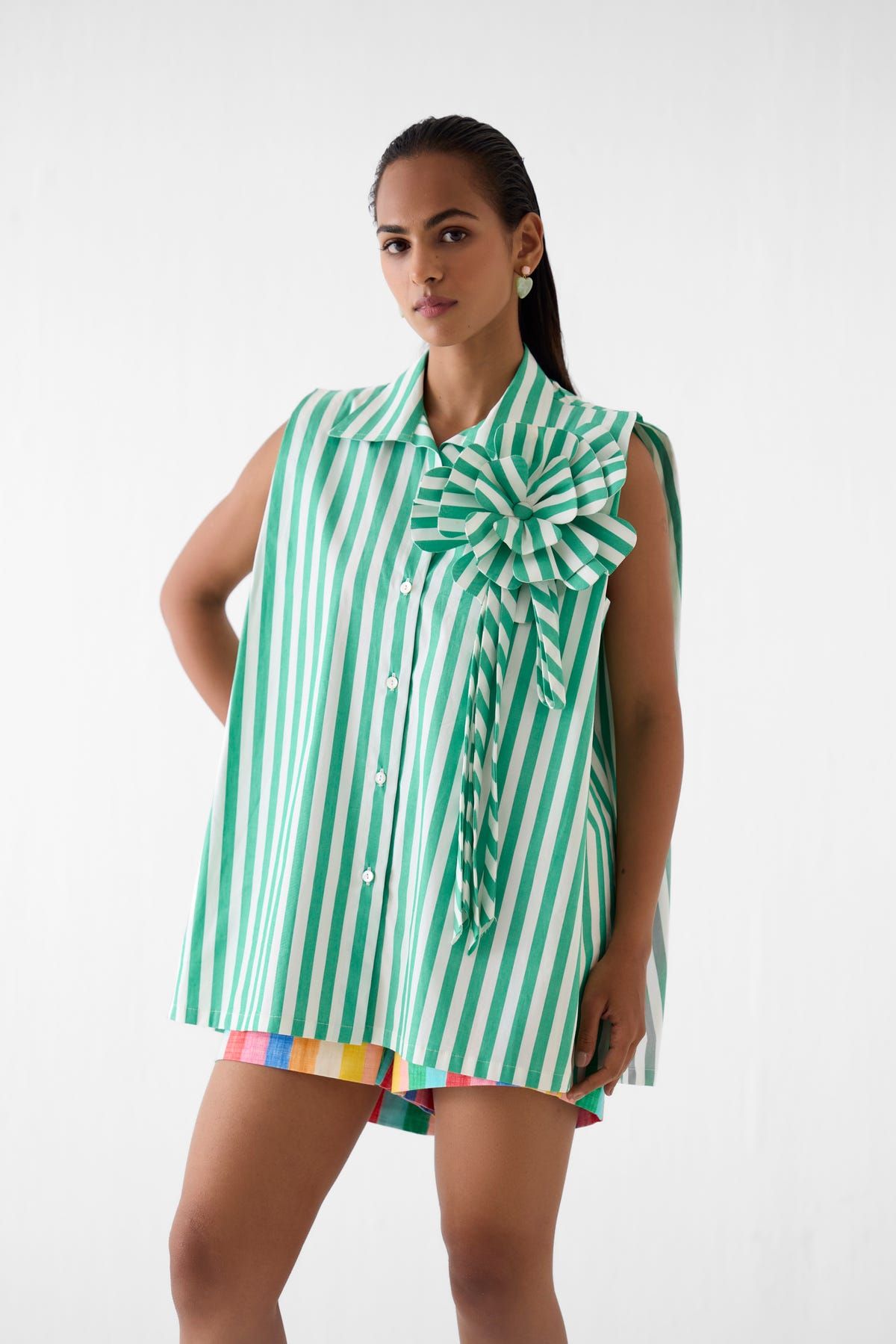 MINT SHIRT WITH FLOWER - image 2
