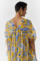 YELLOW PINEAPPLE ORGANZA DRAW STRING CAPE view 3