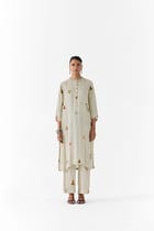 PEARL POLKA DOT STRAIGHT KURTA & PANTS view 1