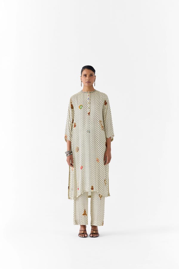 Studio Rigu — PEARL POLKA DOT STRAIGHT KURTA & PANTS
